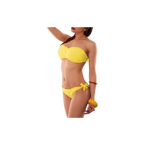 Toocool Bikini Costume Bagno Fascia Effetto Sangallo Due Pezzi Mare