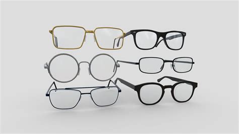 Glasses Pack Buy Royalty Free 3d Model By Plaggy [993f8f3] Sketchfab Store