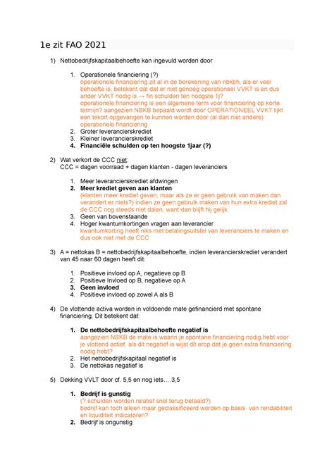 1e Zit FAO 2021 HW EXAMEN FAO 21 22 1e Zit FAO 2021