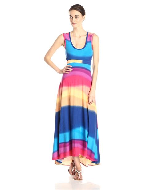 Plenty By Tracy Reese Women S Jersey Print Cut Off Maxi Dress Dress