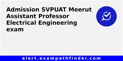 SVPUAT Meerut Assistant Professor Electrical Engineering - All latest ...