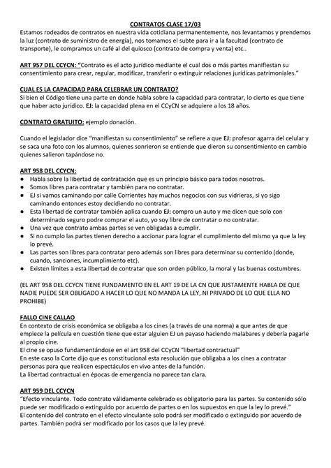 Clases De Contratos CONTRATOS CLASE 17 Estamos Rodeados De Contratos