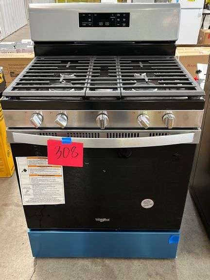 WHIRLPOOL 5.0CU FT 5 BURNR GAS RANGE - STAINLESS - Earl's Auction Company