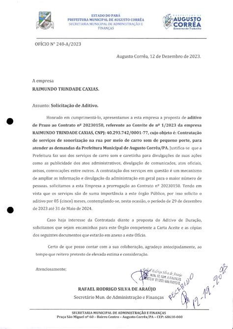 Justificativa Do Termo Aditivo Ass Prefeitura Municipal De