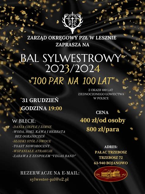 Zaproszenie Na Bal Sylwestrowy Par Na Lat Grudnia