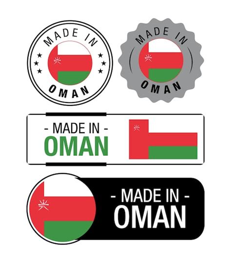 Premium Vector Set Of Made In Oman Labels Logo Oman Flag Oman