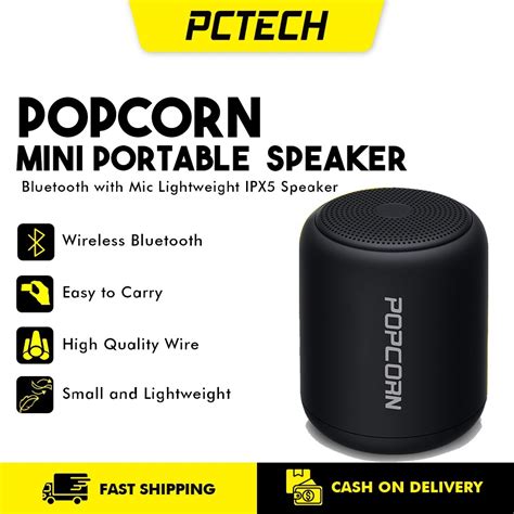 Popcorn Mini Portable Bluetooth Speaker With Mic Lightweight Ipx