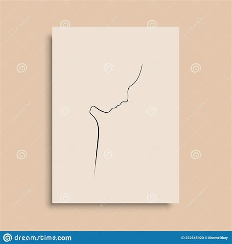 Minimal And Abstract Continuous Line Drawing Of Vector Image Stock