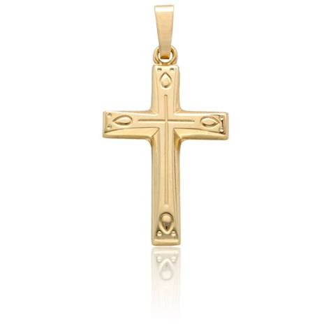 Pendentif croix creuse Or Jaune 375 à motifs Vandona Ocarat