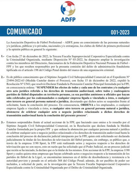 Liga 1 ADFP advierte a señales que quieran transmitir los partidos de