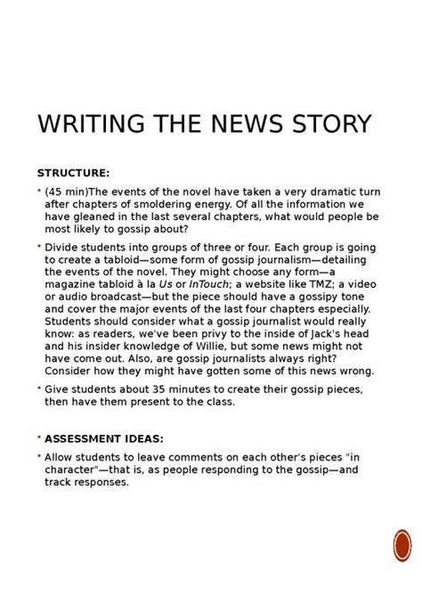 Information Ppt Writing The News Story Guidelines