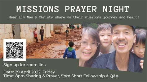 Missions Prayer Night Zion Bishan Bible Presbyterian Church