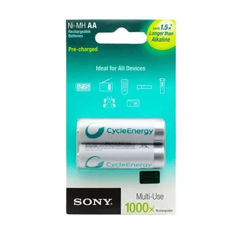 2 Baterias Recargables Sony Cycleenergy Aa 1000 Mah Nhaab2rn Meses