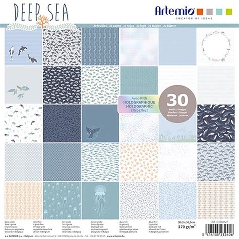 Bloc De Feuilles De Papier Scrapbooking X Cm Deep Sea D