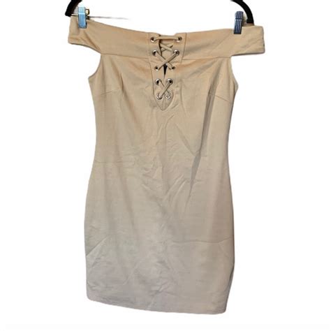 Forever Dresses Nwt Forever Nude Off The Shoulder Dress Small Poshmark
