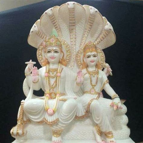 White Hindu Marble Vishnu Laxmi Statue For Temple Size 48 Inch At Rs