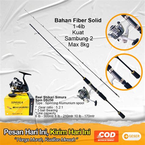 Jual Sepaket Joran UL Ajiro Sakura Fiber Solid 2 6lb 165cm Dan 180cm