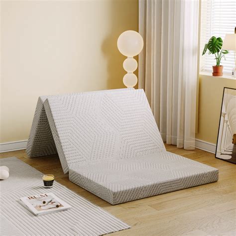 Mlily Ego 4 Inch Single Size Tri Folding Memory Foam Mattress Portable