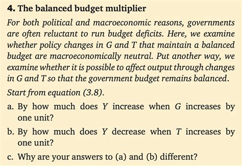 Solved The Balanced Budget Multiplierfor Both Political And Chegg