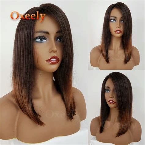 Https Aliexpress Item Oxeely Short Brown Ombre Hair Bob Wigs