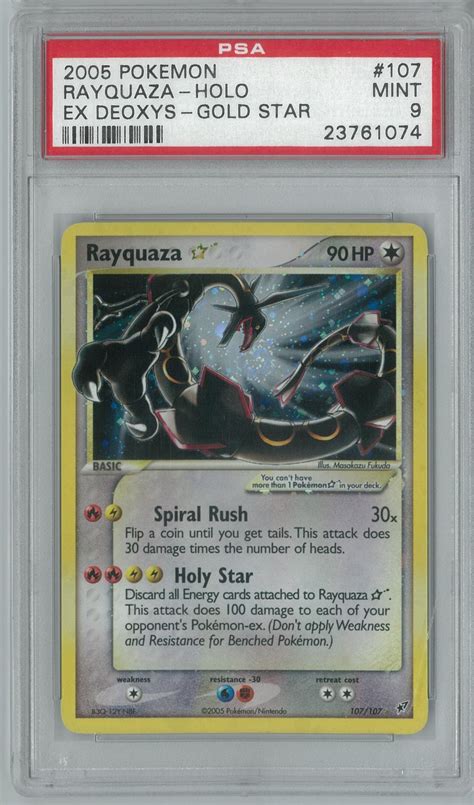 Pokemon Ex Deoxys Rayquaza Gold Star 107107 Psa 9 Mint Da Card World