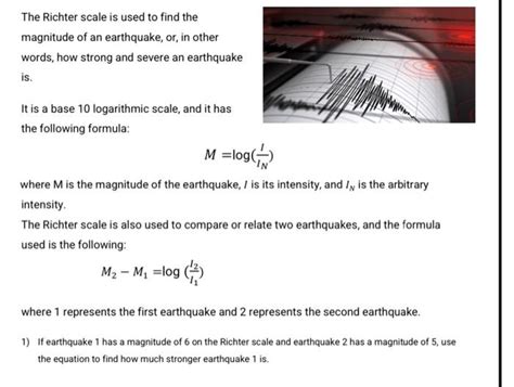 Solved The Richter scale is used to find the magnitude of an | Chegg.com