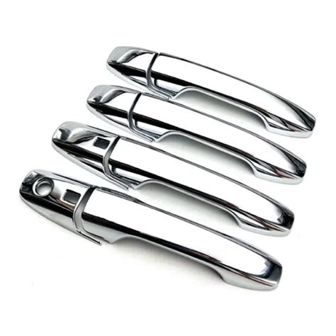 8Pcs Chrome Silver Car Exterior Side Door Handle Frame Cover Trim For