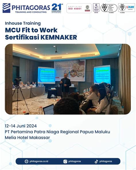 Inhouse Training MCU Fit To Work Sertifikasi KEMNAKER PT Pertamina