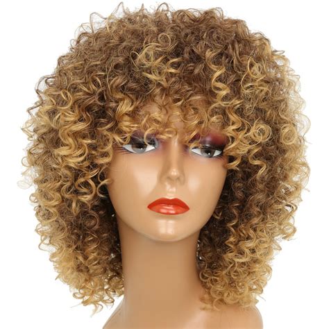 Qianbaihui Short Kinky Curly Wigs For Black Women