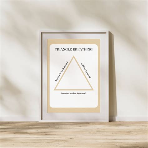 Triangle Breathing Poster Breathing Technique Poster Self - Etsy