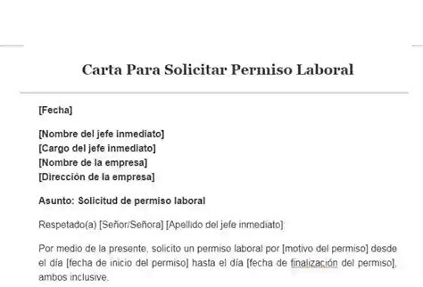 Carta Para Solicitar Permiso Laboral Modelo Y Ejemplos Laborand