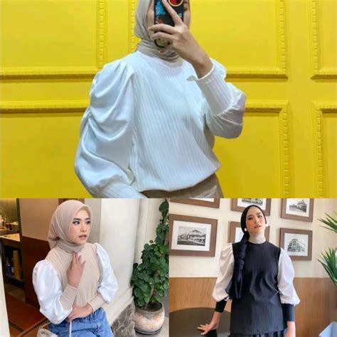 Jual Mybamus Kinan Puff Sleeve Top Grade B Shopee Indonesia