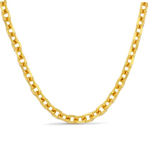 18k Yellow Gold Diamond Cut Rolo Cable Link Chain 5mm Wide 26inches