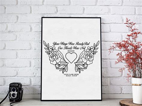 Your Wings Were Ready Memorial SVG, Memorial Quotes SVG, in Loving ...