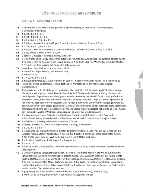 Sicher C1 1 AB Loesungen 1 Lektion 1 MODERNES LEBEN 1a 2 Generation