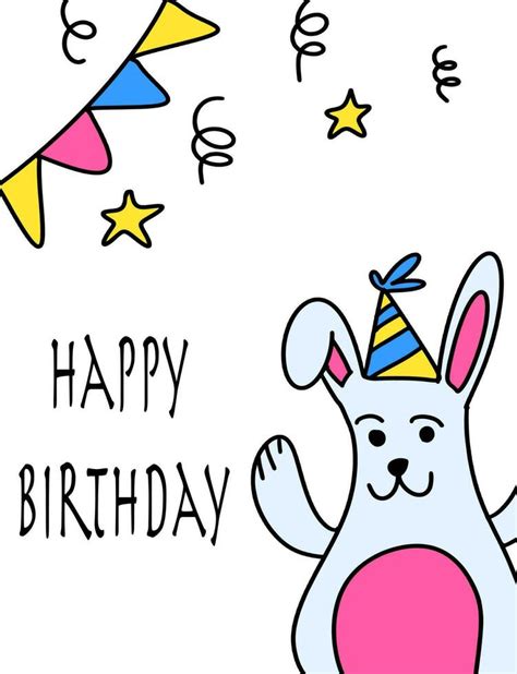 funny birthday card for children 23522552 Vector Art at Vecteezy