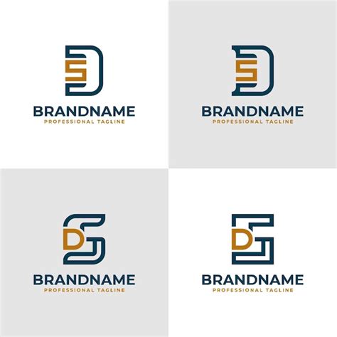 Letras Elegantes Ds Y Monograma Sd Logotipo Adecuado Para Negocios Con