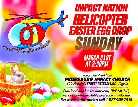 Don’t miss the Helicopter Easter Egg Drop at Impact Nation in