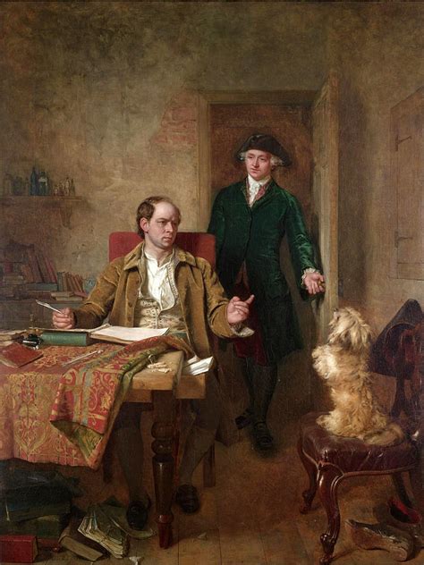 Sir Joshua Reynolds Visiting Goldsmith In His Study Painting By John