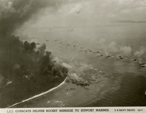 First Wave Of 1st Marine Division Approaching Peleliu The Large Coral