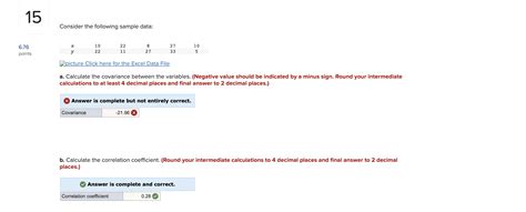 Solved Consider The Following Sample Data Dpicture Click Chegg