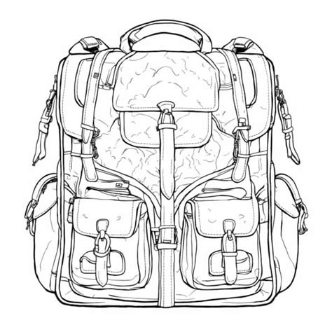 Download Black And White Backpack Coloring Pages Online Creative Fabrica