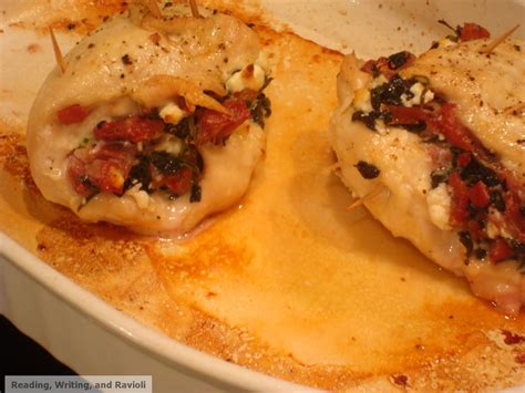 Reading, Writing, and Ravioli: Recipe: Chicken Stuffed with Spinach, Prosciutto, and Goat Cheese