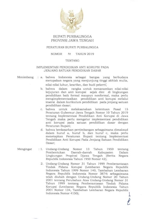 Pdf Jdih Purbalinggakab Go Id Pelaksana Implementasi