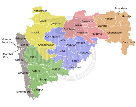 list  districts  maharashtra map   specialties  area
