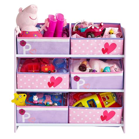 PEPPA PIG 6 BIN STORAGE UNIT NEW BEDROOM FURNITURE