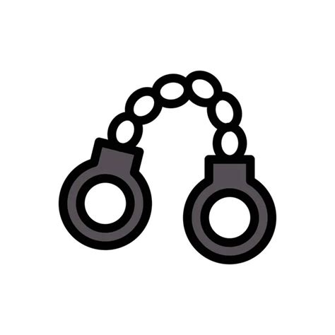 Black Vector Illustration For Handcuffs Stock Photos Royalty Free