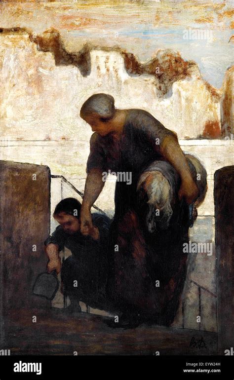 Honoré Daumier La lavandera Circa 1863 Oleo sobre Madera Musée d