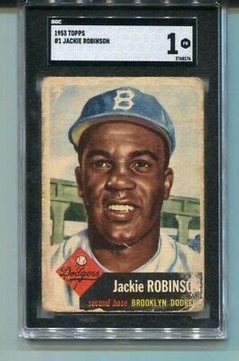 Topps Jackie Robinson Dodgers Hof Brooklyn Dodgers Sgc Ebay