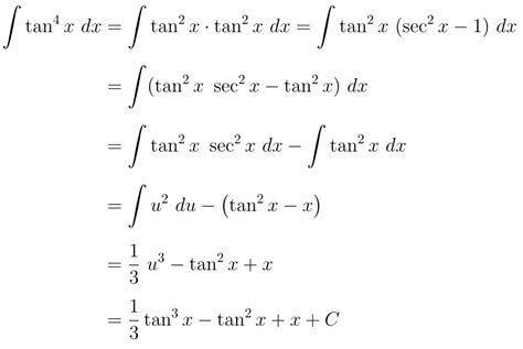 Integral Tan4 X Dx Contoh Integral Trigonometri Berpangkat